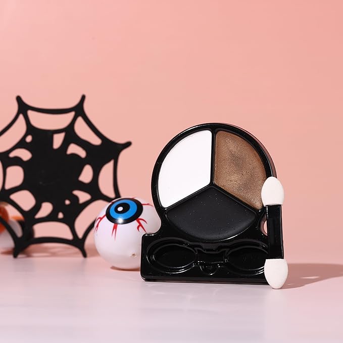 Black White Metallic Brown Face Body Paint with Applicator, Oil Based Face Painting kit for Halloween Leopard, Tiger, Cheetah, Cat Makeup, Cosplay, Costume, Theme Parties, Dress Up