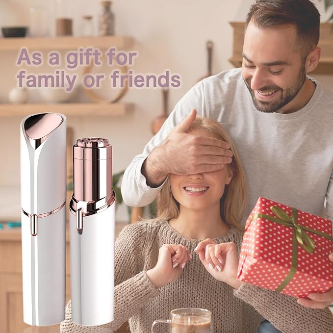 Hair Remover for Face Woman, Electric Face Shaver for Women, Hair Removal Device for Women Chin, Lip, Peach Fuzz with 2 Pc Replacement Heads, USB Rechargable