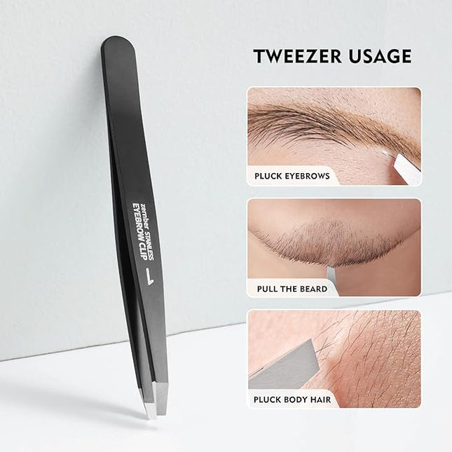 Eyebrow Tweezers for Women ZERNBER Best Precision Tweezers for Men Chin Hair Professional Tweezer for Facial Hair Remover