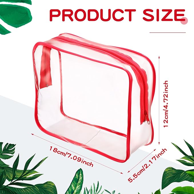 Weewooday 12 Pieces Clear Makeup Bags Cosmetic Storage Bags PVC Zipper Pouches Travel Waterproof Makeup Plastic Case for Women Organizing Toiletries Traveling Bathroom