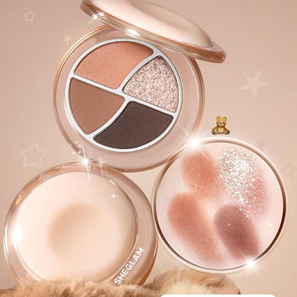 SHEGLAM Daydreamer Mini Palette 4 Colors Eyeshadow Palette - Teddy Meringue