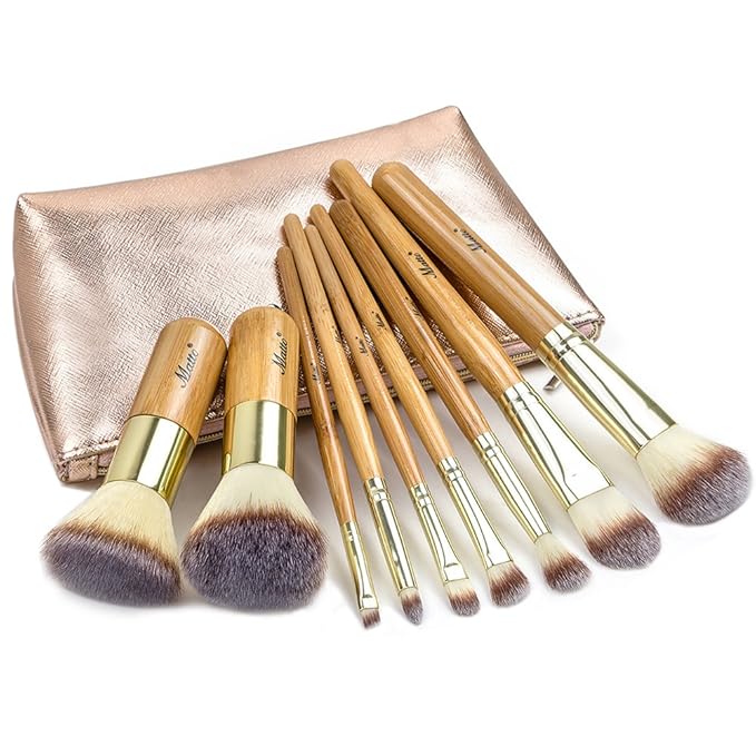 Matto Makeup Brushes 9-Piece Makeup Brush Set Foundation Brush with Travel Makeup Bag