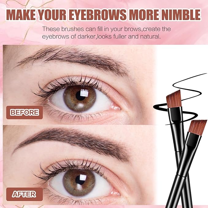 AUHOKY 250Pcs Disposable Eyebrow Brush Set,100 Angled/Round Eyebrow Brushes, 100 Lip Brushes, 50 Double-end Eyeshadow Brushes, Makeup Applicators Accessories Kit for Women Girl Face Beauty Cosmetic