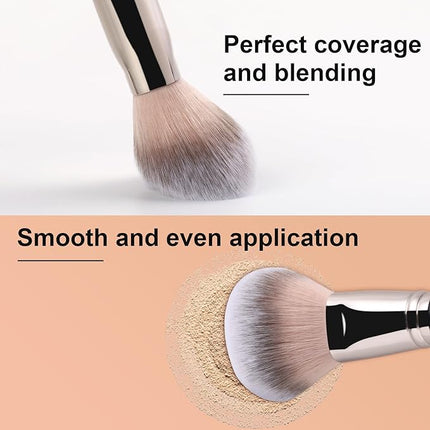 TEOYALL Setting Powder Brush, Ultra Plush Fluffy Synthetic Bristles Makeup Buffing Brush for All-Over Powder Application with Powder Bronzer Foundation