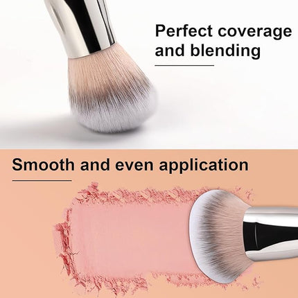 TEOYALL Domed Cheek Brush, Medium Precision Brush Head with Dense Synthetic Bristles for Contour Bronzer Blush with Loose Powder Cream