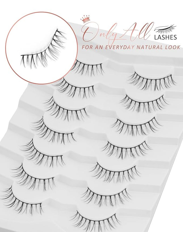 Onlyall Wispy Lashes Natural Flared False Eyelashes Fake Lashes DK69