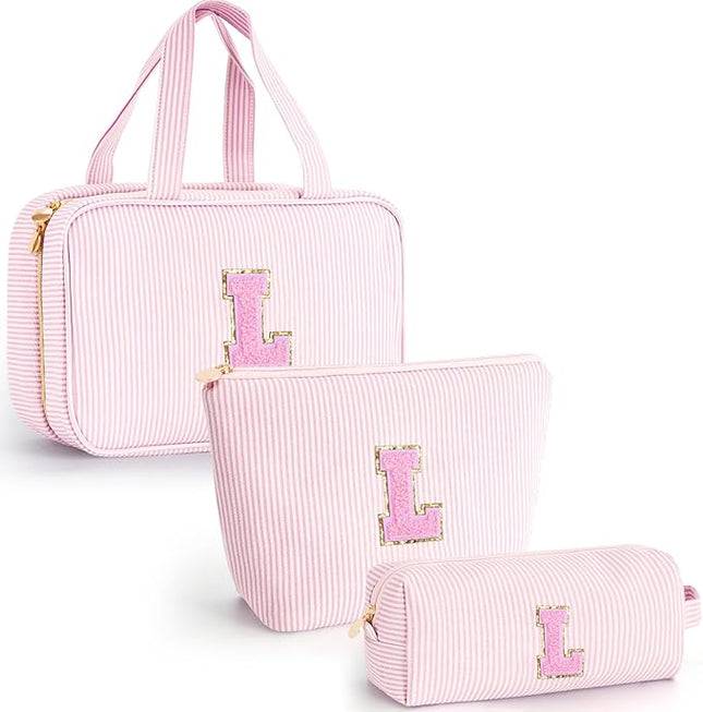 Valentines Day Birthday Gift for Kids Teen Girls Gifts for Girl,Toiletry Bag Makeup Cosmetic Bag Daughter Sister Gifts Birthday for Women Teacher Preppy Makeup Bag - Pink L