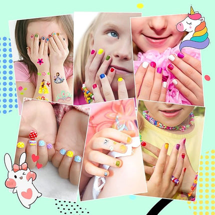 Kids Nail Polish Set, Non-Toxic 12 Candy Colors Small Nail Polish for Girls, Water-Based Peel-Off Quick Dry Low Odor Nail Art