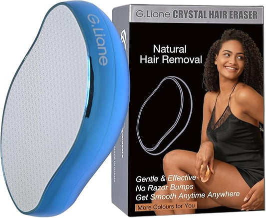 Crystal Hair Eraser,Upgraded Painless Crystal Hair Remover,Effective Nano Glass Hair Removal Device and Skin Exfoliation,Body Epilator for Women and Men(Royal Blue)