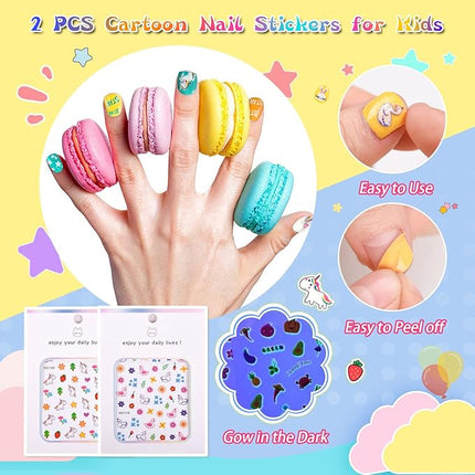 Kids Nail Polish Set, Non-Toxic 12 Candy Colors Small Nail Polish for Girls, Water-Based Peel-Off Quick Dry Low Odor Nail Art