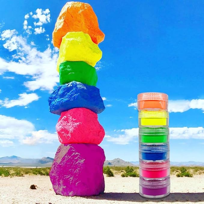 Neon Pigment Eyeshadow Powder UV Reactive Glow in the Blacklight 6 Mixed Bright True Colors for Body/Eyeshadow, Carnival Party Halloween Makeup (6NE)