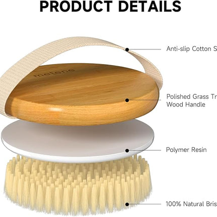 Metene Dry Body Brush for Radiant Skin, Exfoliates and Softens Skin, Improve Circulation, Body Scrubber with Soft and Stiff Bristles, Suitable for All Kinds of Skin