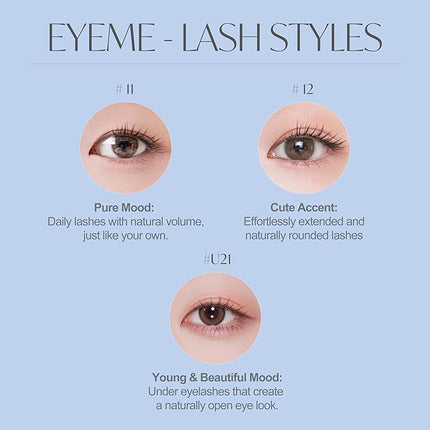 EYEME Eyelash x Artist Collaboration NO.U21 Under – 5 Set Pack, Lightweight False Eyelashes for a Natural Underlash Look, Soft Lashes for Lower Lash Styling, Glue Not Included, K-Beauty
