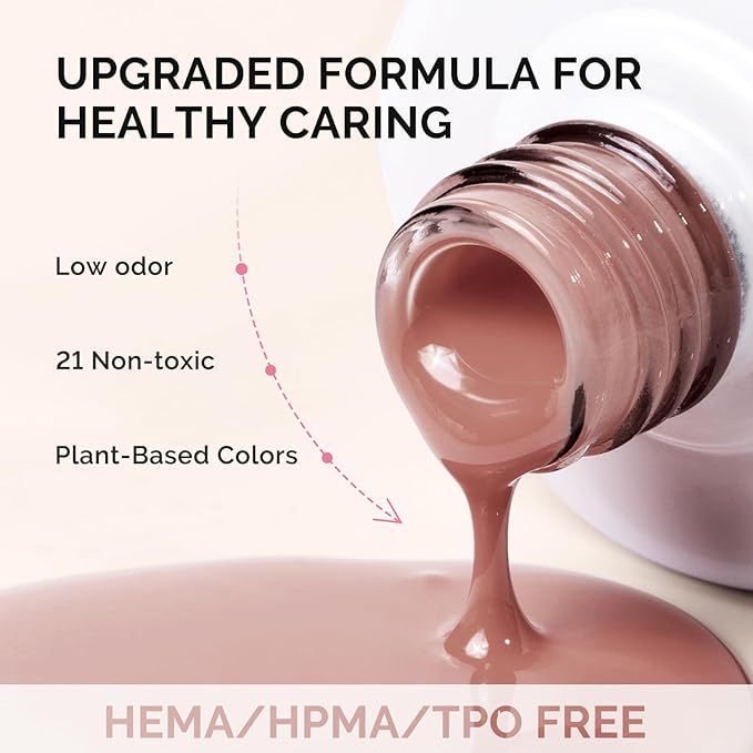 MelodySusie Fleurwee Plant Based Gel Nail Polish, Hema Free Lotus Pink Nail Polish, Soak Off UV LED Gel Polish Gift for Women 21 Non Toxic Long Lasting Nail Art Manicure Salon DIY at Home B1401