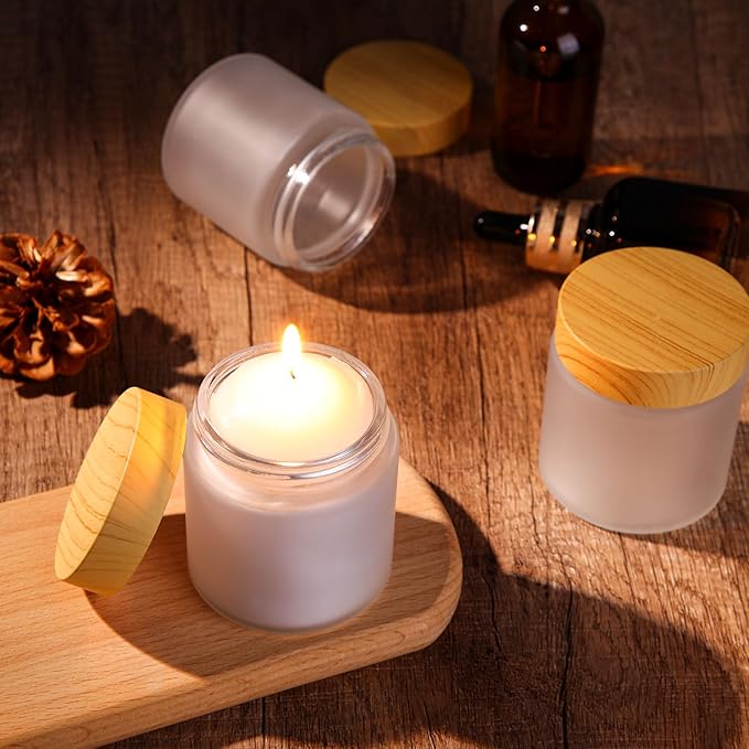 Geiserailie 3 Pieces Glass Cosmetic Containers Empty Sample Jars with Leak Proof Lids Makeup Sample Containers for Lotion Cream Cosmetic (100 Gram)