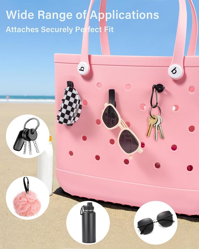 4 Pack Clear Bogg Beach Makup Bag Accessories with 3 Pack Insert Hooks for Bogg Bags, Clear Bogg Makeup Pouches Phone Holder for Bogg Bags Divider Storage Inner Compatible Pouch Travel Cosmetic Bag