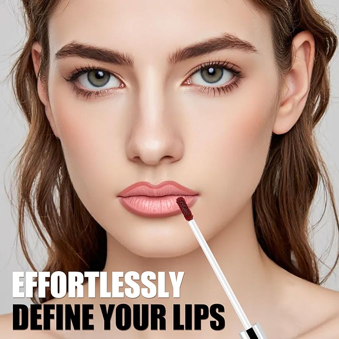 Peel Off Lip Liner Stain, Long Lasting Matte Lip Tattoo Makeup, Smudge-Proof, Highly Pigmented Color, Transfer-Proof, Waterproof, Suitable for All Skin Types, Rose Pink