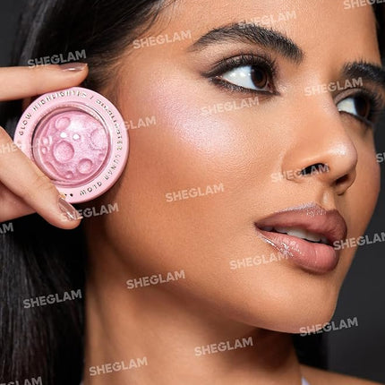 SHEGLAM Lunar Glow Highlighter Face Highlighter Multichrome Glitter Shimmer Highlighter Makeup Eye Face Body Highlighter Illuminator, Silky Creamy Eyeshadow-Heart Galaxy