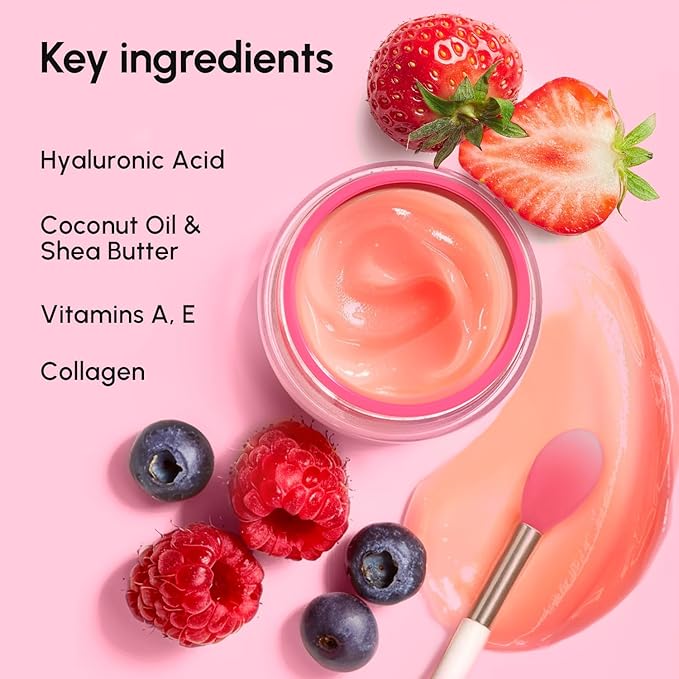 MAREE Lip Moisturizer Sleeping Mask Overnight - Moisturizing Lips Butter Balm with Hyaluronic Acid - For Very Dry Lips Care - Hidratante de Labios Care Products