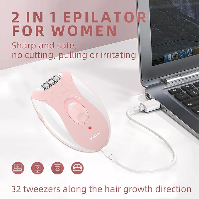 Epilator for Women, Epilators Hair Removal for Women Face with 2 Speeds, Glabrouse Skin Epilator Hair Removal Device, Face Trimmer for Face Legs Arms Armpit Bikini