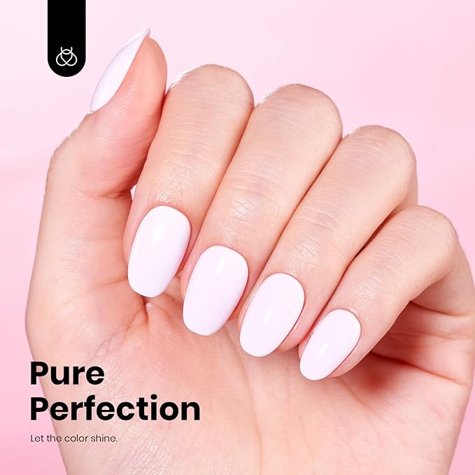 Beetles Pink Gel Nail Polish - 15ML Hema Free Baby Pink Gel Polish Cream Puff Full Size Soak Off UV Colorful Bottle Nail Art Manicure Gift for Women