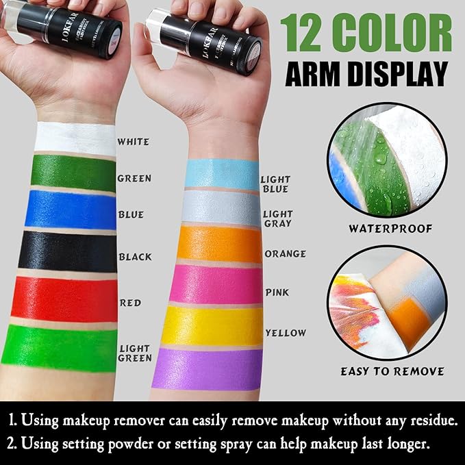 Gray / Grey Face Body Paint Stick, Eye Black Stick for Sports, Waterproof Full-Coverage Grey Face Makeup for Halloween Grayscale Zombie Werewolf Stage Cosplay Makeup