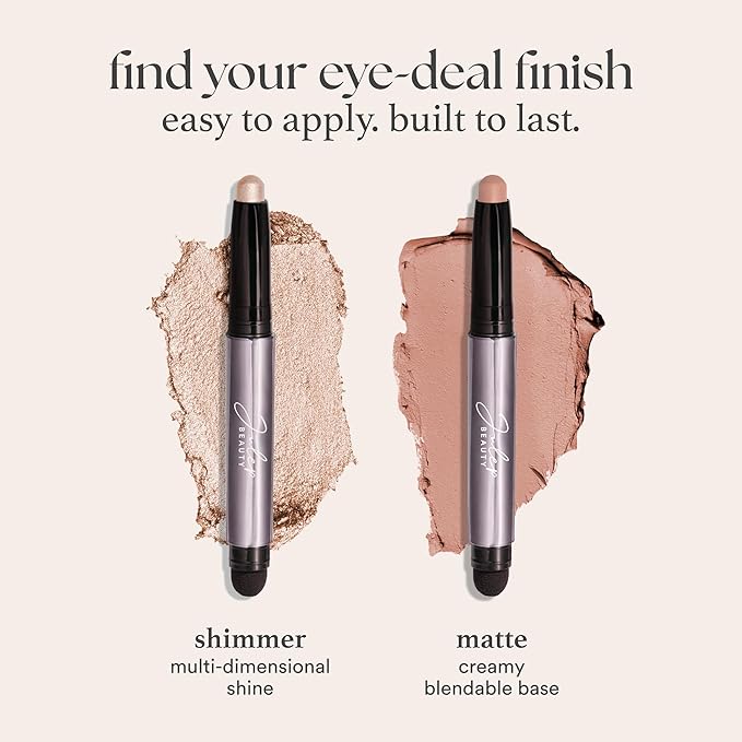 Julep Eyeshadow 101 Cream-to-Powder Waterproof Shadow Stick – Smoky Grey Shimmer – Long-Lasting, Crease-Proof, Medium Grey Shimmer Cream Eyeshadow with Built-in Smudger