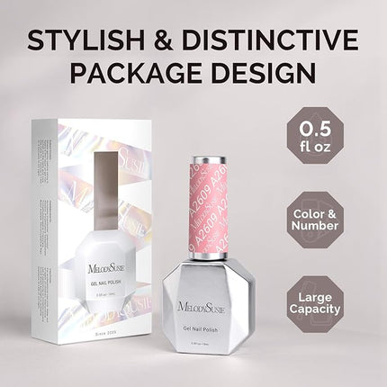 MelodySusie 0.5fl oz Candy Pink Gel Nail Polish, Nails Soak Off UV LED Light Baby Pink Gel Polish Gift for Women Nail Art Manicure Salon DIY Nail Design Decoration at Home-A2609