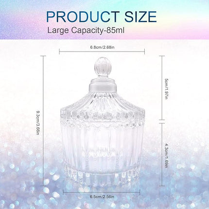 Dappen Dish for Acrylic Nails, Large Monomer Dish with Lid for Monomer Acrylic Nail Liquid, Clear Glass Cup for Acrylic Powder, Gel Polish, Acrylic Nail Brush Cleaner Holder, Nail Tech Must Haves. 3oz