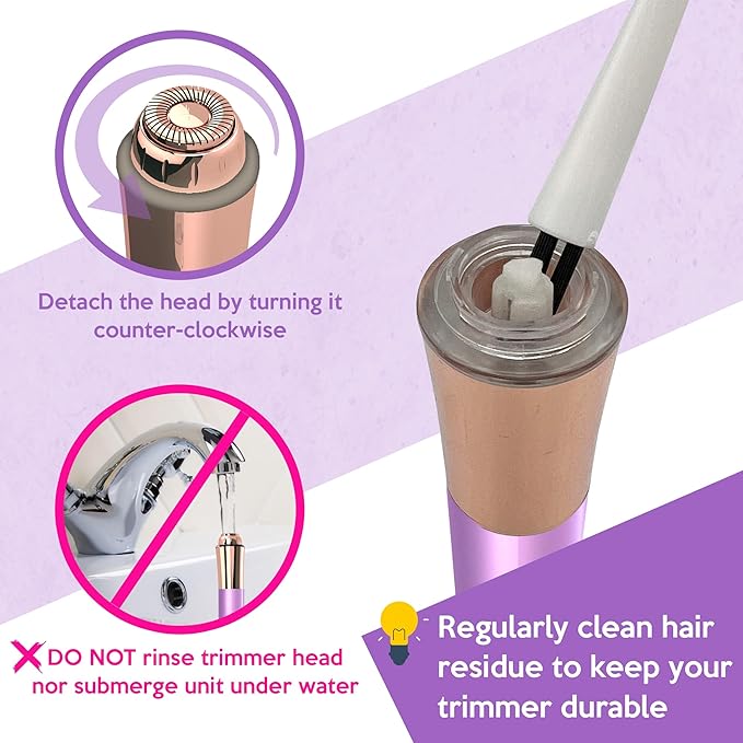 Portable Facial Hair Remover for Women – Painless, Fast & Precise Flawless Electric Razor & Epilator for Face, Lips, Chin Hair Removal – 18K Gold-Plated, 360° LED Light