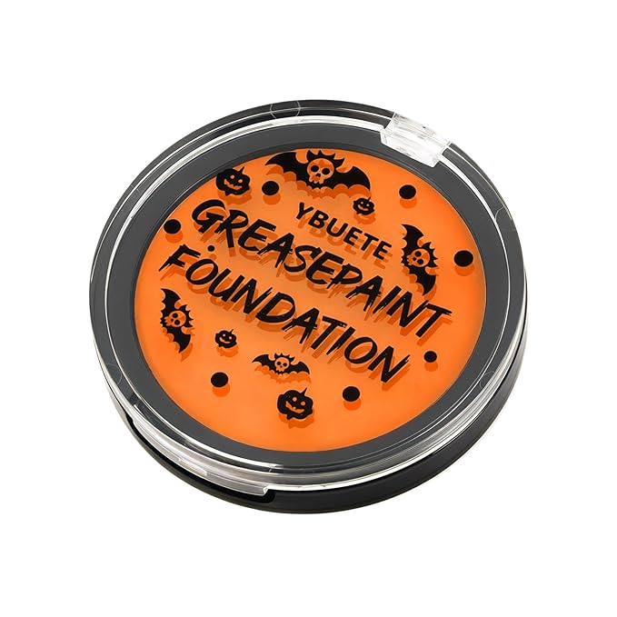 Orange Cream Face Body Painting Foundation, Professional Full-coverage Oil Based Orange Face Paint Halloween SFX Cosplay for Pumpkin Clown Tiger Monster Adult Costume Party & Carnival