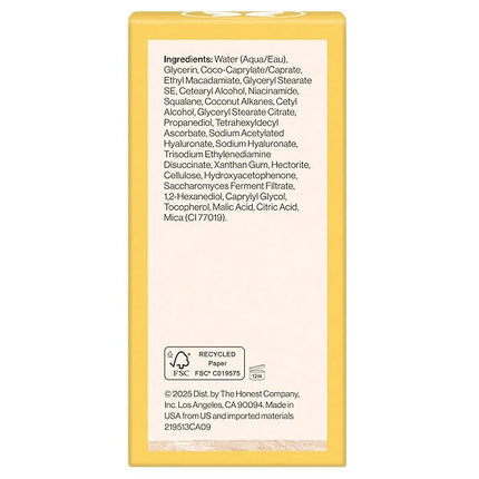 Honest Beauty Everyday Radiance Vitamin C Lightweight Moisturizer, Brightens Improves Skin Tone, Gentle for Sensitive Skin, Fragrance-Free, Vegan, 1.7 fl oz