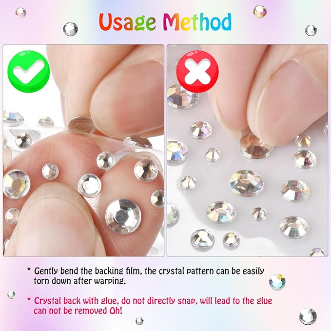1625 PCS Gem Rhinestones Stickers for Crafts, Face Eye Hair Nail Body Makeup, Glitter Small Festival Jewels Rave Accessories for Women WUINOID