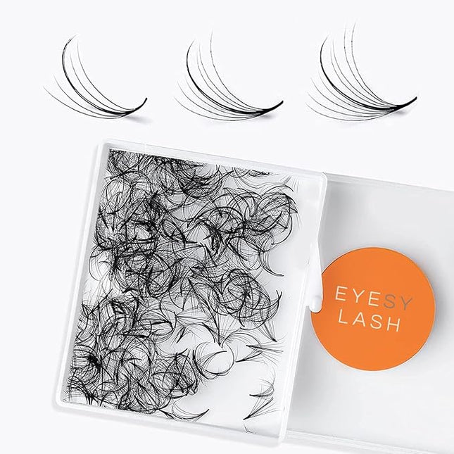 Eyesy Lash 500 Wispy Promade Fans - 9D 0.05 Size 15mm Curl CC - Natural Wispy Lashes Loose Premade Lash Fans for Eyelash Extensions Handmade Pre Made Eyelashes for Spiky, Volume, Natural Look