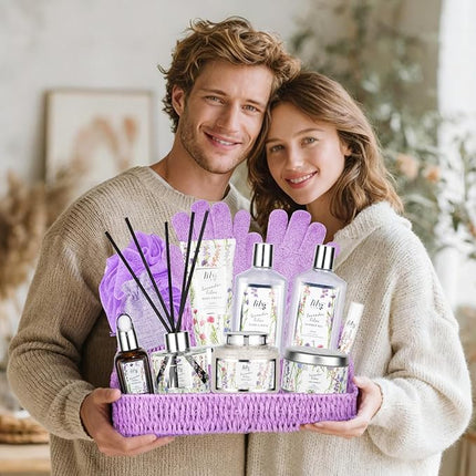 Valentines Day Gifts Basket Set for Women - 15-Piece Bath & Body Gift Set, Spa Gift Basket, Bath Collection | Birthday, Mothers Day Gifts for Mom, Christmas Gift, Perfect Present for Her & Mom