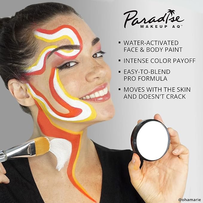 Mehron Makeup Paradise Makeup AQ Pro Size | Stage & Screen Performance, Face & Body Painting, Beauty, Cosplay, and Halloween | Water Activated Face Paint, Body Paint 1.4 oz (40 g) - Red