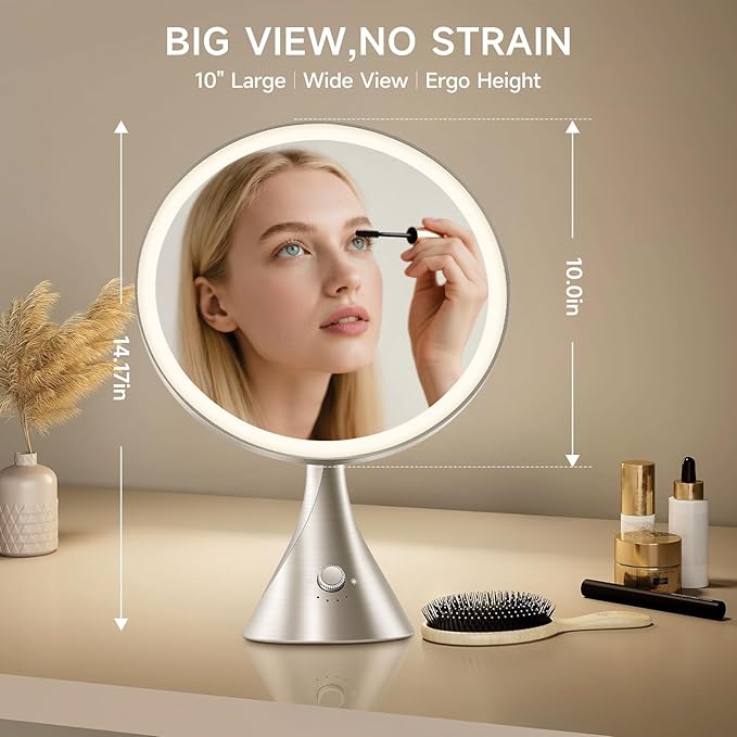Lighted Makeup Mirror with Magnification Electric Plug in, 7X Magnifying Lighted Vanity Makeup Mirror with Led Lights
