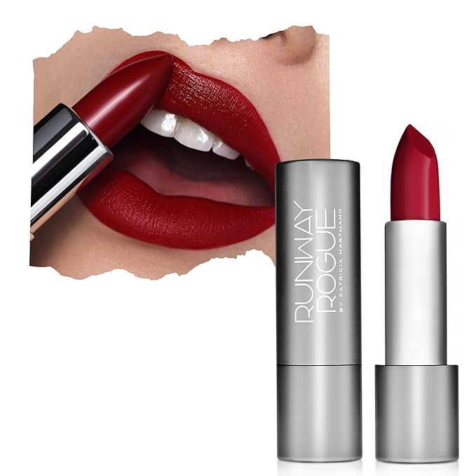 Runway Rogue 90s Vibe Lipstick, Moisturizing Matte Rich Berry-Red Lipstick, ‘Celeb’