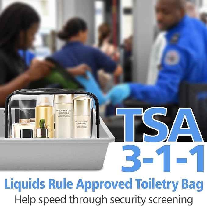 12 Pcs Clear Makeup Bag PVC Waterproof Zippered Clear Cosmetic Toiletry Makeup Carry Pouch for Women Men Vinyl Plastic Organizer Case for Vacation Bathroom (Small, Black)