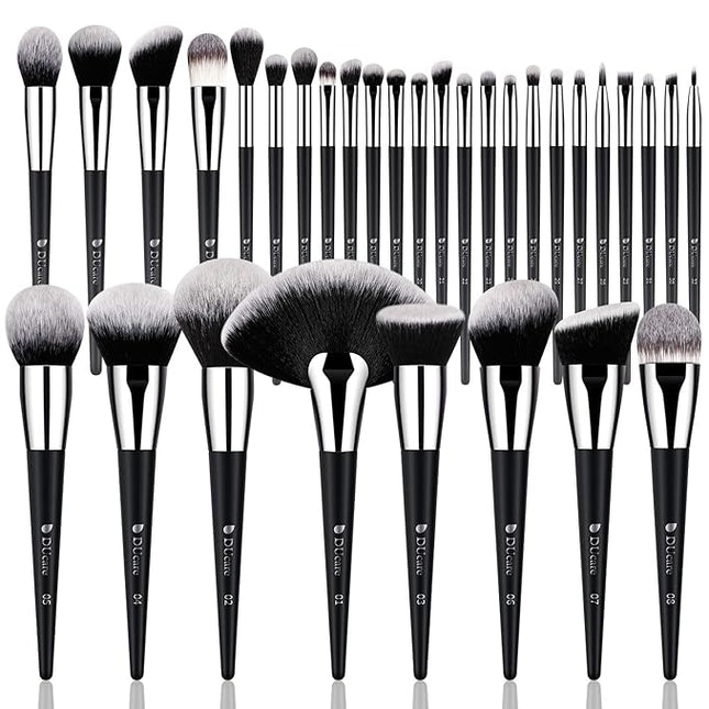 DUcare Makeup Brush Set Professional 32Pcs Make up Brushes Premium Synthetic Kabuki Foundation Blending Face Powder Blush Concealers Eye Shadows
