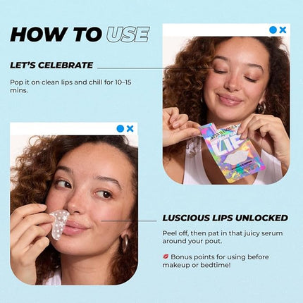 Vitamasques Lip Mask, 3-Pack -Birthday Cake Collagen Lip Mask Sheets, Repair for Dry & Chapped Lips - Nourishing & Hydrating - Vegan & Cruelty-Free Korean Skin Care