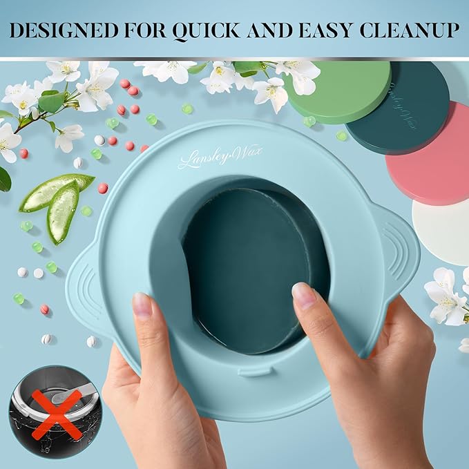 LANSLEYWAX Digital Waxing Kit for Women Men - Blue Waxing Machine with 39 Accessories - Hard Wax Kit for Arms Legs Brazilian Bikini Facial Sensitive Skin, Wax Warmer Hair Removal for Home/Salon Use