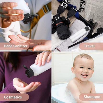 LISAPACK 3.4 oz Travel Bottles for Toiletries, Plastic Travel Size Containers for Shampoo Conditioner TSA Approved, Empty Small Squeeze for Lotion, Leak Proof Mini Liquid Tube for Refillable Brown