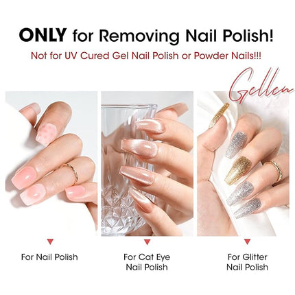 Gellen Nail Polish Remover, Non Acetone Nail Polish Remover for Regular Nail Polishes, Rose Scent Healthy, Easy Push-down Pump, 6.09 Fl Oz
