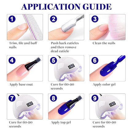 RARJSM Royal Blue Gel Nail Polish 1PCS 15ML Long Lasting Opaque Deep Blue Milky Creamy Gelpolish Soak off U V Curing Required Nail Art French Manicure Salon DIY at Home