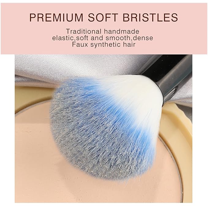 Vander Makeup Brush Set, 32Pcs Professional Premium Synthetic Makeup Brushes Set, Foundation Powder Concealers Eyeshadow Eyeliner Brush Travel Makeup Brush Set for Women, Girl (Blue)