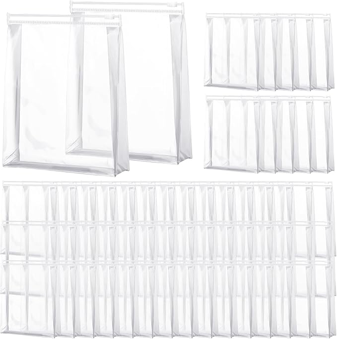 Xuniea 100 Pcs Mini Clear Makeup Bag PVC Small Travel Toiletry Organizer Pouches Bulk Waterproof Transparent Plastic Cosmetic Bag with Zipper for Women Men Travel(5.1'')