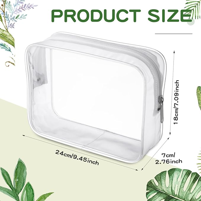 Weewooday 12 Pieces Clear Makeup Bags Cosmetic Storage Bags PVC Zipper Pouches Travel Waterproof Makeup Plastic Case for Women Organizing Toiletries Traveling Bathroom