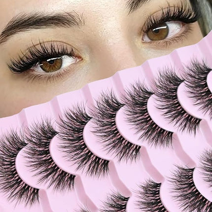 Onlyall Wispy Lashes Natural Flared False Eyelashes Fake Lashes WD-8