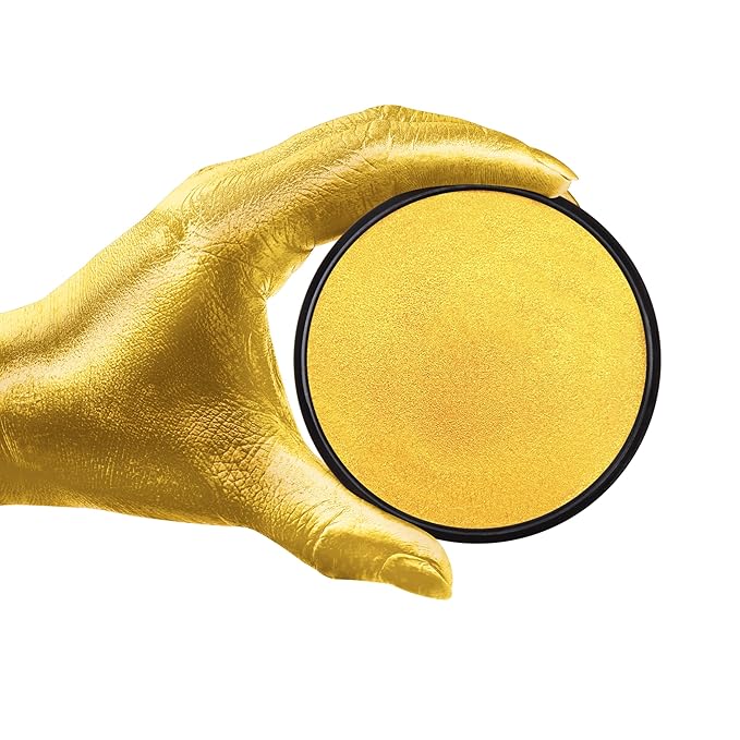 MEICOLY Gold Face Body Paint,Water Based Washable Body Paint,Face Paint for Kids and Adults,Professional Golden Face Painting for Halloween SFX Special Effects Cosplay Makeup